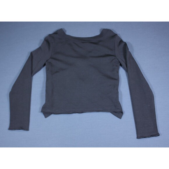 VINTAGE Armani Collezioni Antinea SRL Cut-Out Cardigan Knit Grey Sweater 44 US 8 - Picture 4 of 10